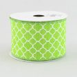 2.5  Quatrefoil Ribbon: Lime Green & White (10 Yards) Online