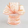 2.5  Tennessee Print Ribbon: Orange & White (10 Yards) on Sale