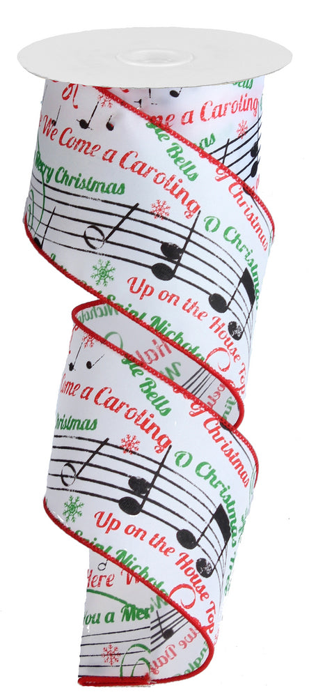 2.5  Satin Christmas Songs Ribbon (10 Yards) Discount