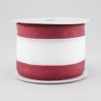 2.5  Satin Team Stripe Ribbon: Burgundy & White (10 Yards) Online Sale