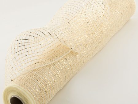 21  Poly Deco Mesh: Metallic Cream & Gold Online Sale