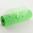 10  Snowball Deco Mesh: Lime Green & White (10 Yards) Online Hot Sale