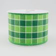 2.5  Lime & Emerald Plaid Checks Ribbon (10 Yards) Fashion