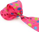 4  Hot Pink, Lime, Turqouise Glitter Dot Ribbon (10 Yds) Cheap