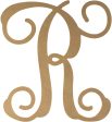 12  Wood Letter Vine Monogram: R Cheap