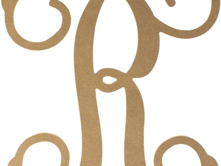 12  Wood Letter Vine Monogram: R Cheap