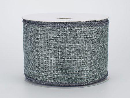 2.5  Royal Faux Burlap Ribbon: Grey (10 Yards) Discount