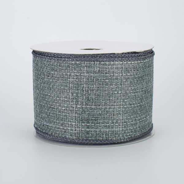 2.5  Royal Faux Burlap Ribbon: Grey (10 Yards) Discount