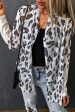 White Vintage Leopard Print Open Cardigan For Discount