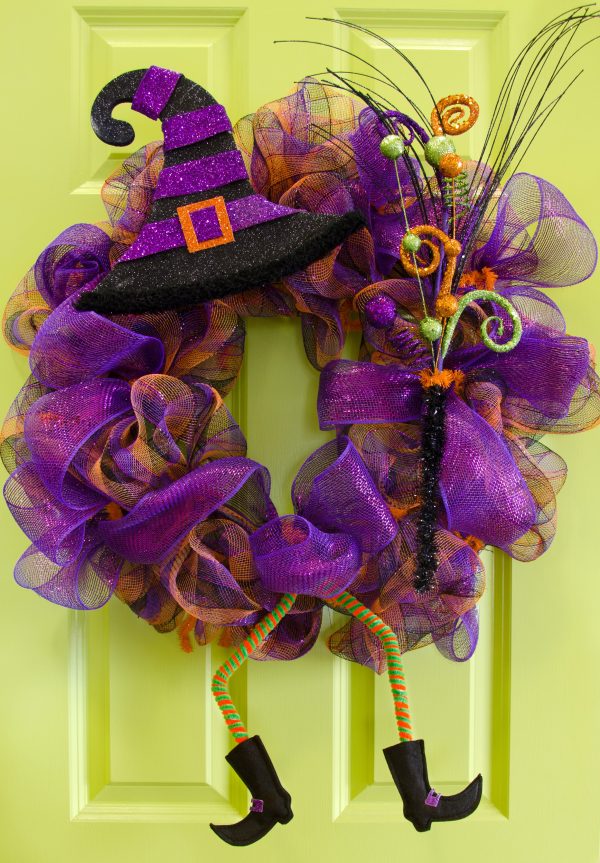 10  Witch Hat Decoration: Purple & Black Online Sale