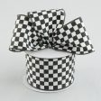 2.5  Black and White Check Ribbon (10 Yards) on Sale