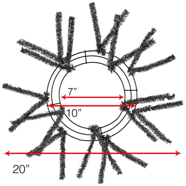 10-20  Tinsel Work Wreath Form: Metallic Black For Sale