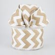 2.5  Faux Burlap Chevron Ribbon: White (10 Yards) Fashion