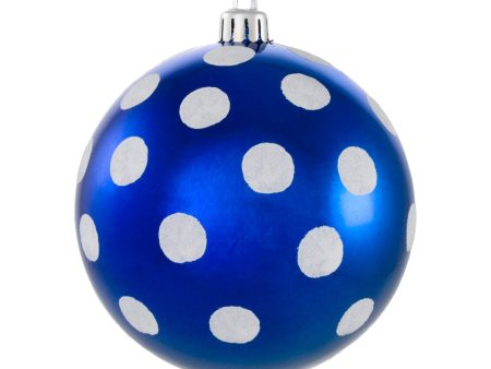 100MM Polka Dot Polka Dot Ornament: Royal Blue & White on Sale