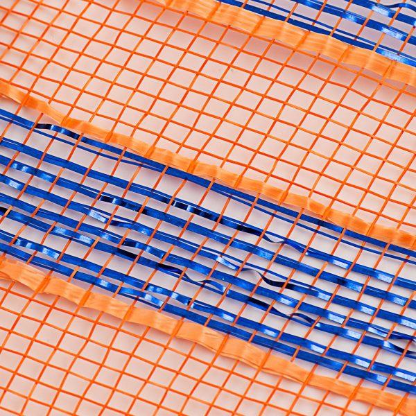 10  Poly Deco Mesh: Metallic Orange Blue Stripe Fashion