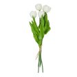 13  Realistic Touch Tulip Bouquet: White (5) Online Sale