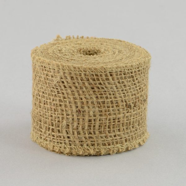 2.5  Burlap Ribbon: Natural (10 Yards) Online