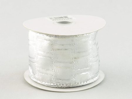 2.5  Silver Squares Ribbon (10 Yards) Sale