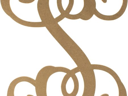 12  Wood Letter Vine Monogram: S For Sale