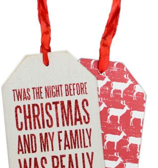 Wooden Bottle Tag: Twas Christmas (3  x 6.25 ) Online