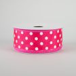 1.5  White Polka Dot Ribbon: Hot Pink (10 Yards) For Discount