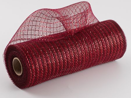 10  Poly Deco Mesh: Metallic Burgundy & Red Online