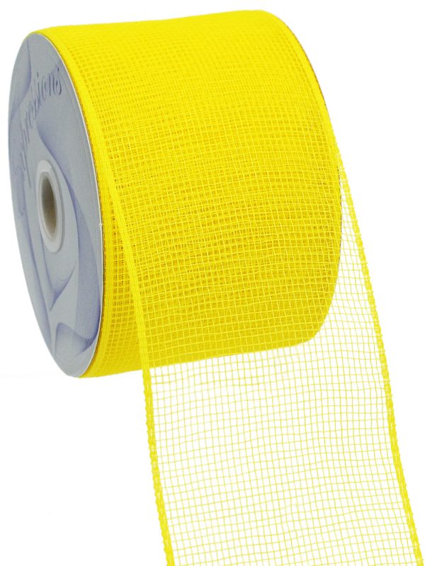 4  Poly Deco Mesh Ribbon: Yellow on Sale