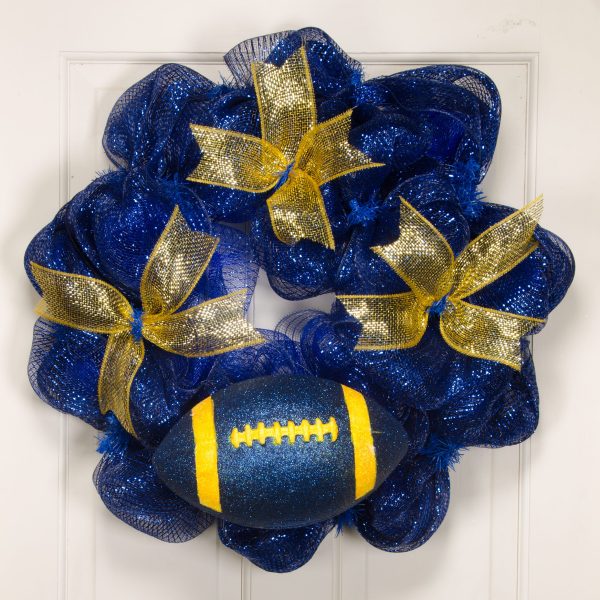 11  Football Accent: Metallic Glitter Navy Blue & Gold Discount