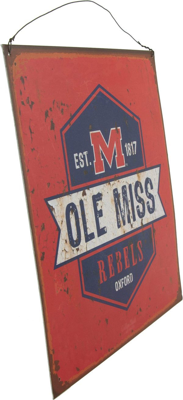 12x12 Collegiate Tin Sign: Ole Miss Oil Can Design Online Sale