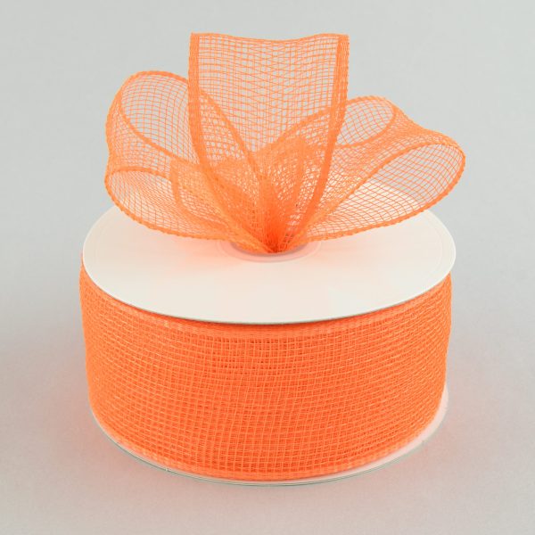 2.5  Poly Deco Mesh Ribbon: Orange For Discount