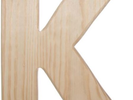 12  Natural Wood Letter: K For Sale