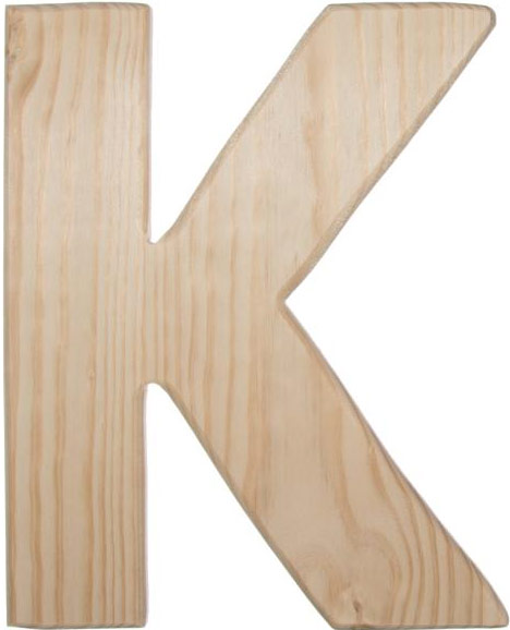 12  Natural Wood Letter: K For Sale