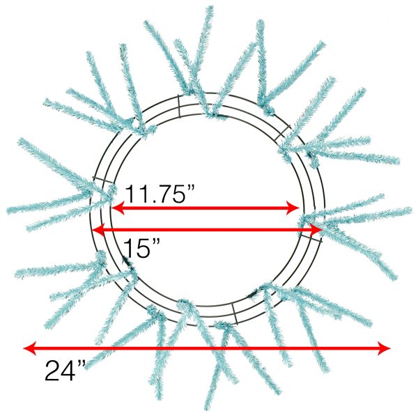 15-24  Tinsel Work Wreath Form: Metallic Turquoise Fashion