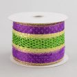 2.5  Mesh Ribbon w Sheer Edge: PGG (10 Yards) For Sale