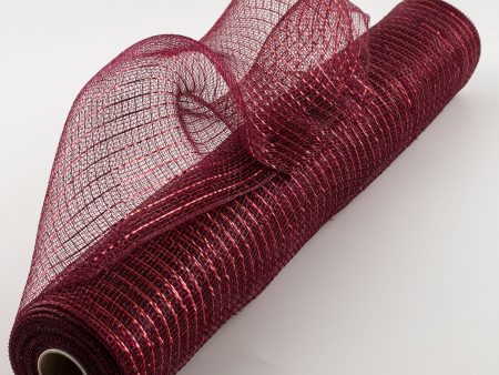 21  Poly Deco Mesh: Metallic Burgundy & Red Online Hot Sale