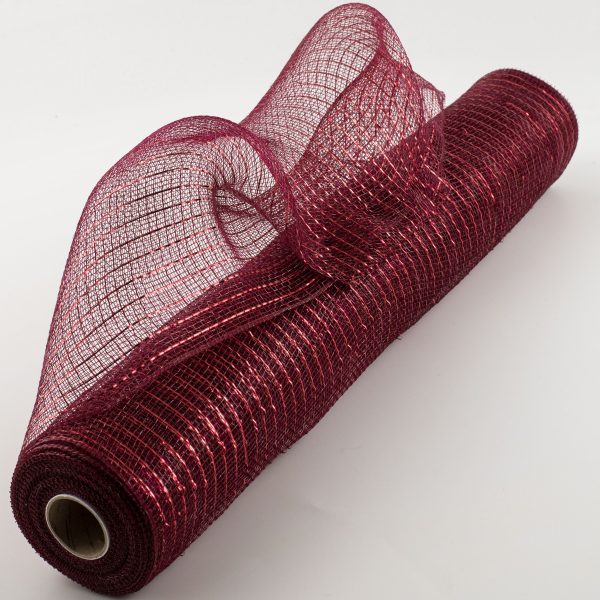 21  Poly Deco Mesh: Metallic Burgundy & Red Online Hot Sale