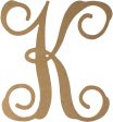 12  Wood Letter Vine Monogram: K Discount