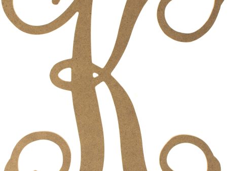 12  Wood Letter Vine Monogram: K Discount