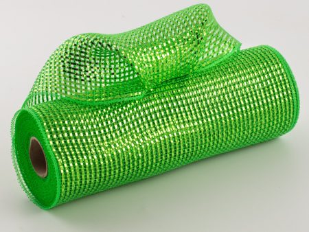 10  Poly Mesh Roll: Deluxe Wide Foil Lime Green Online Sale