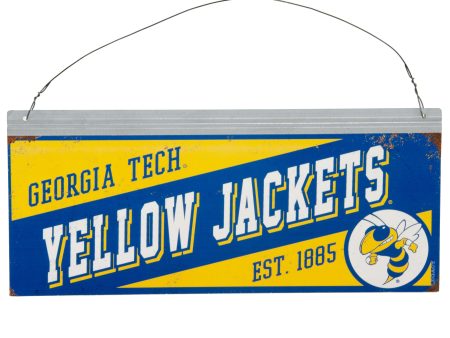 12x5 Collegiate Tin Sign: Georgia Tech Yellow Jackets Cheap