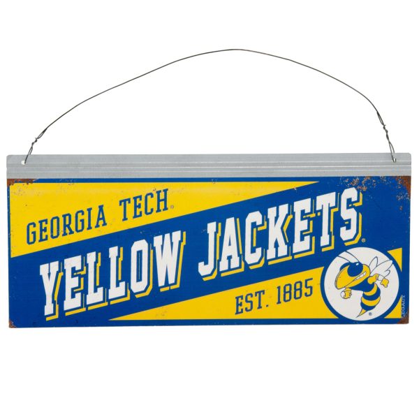 12x5 Collegiate Tin Sign: Georgia Tech Yellow Jackets Cheap