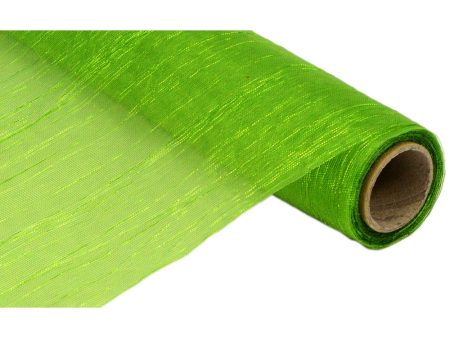 17  Crinkle Fabric Roll: Metallic Lime Green (5 Yards) Fashion