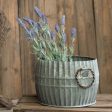 12  Galvanized Round Aluminum Planter For Sale