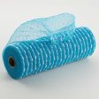 10  Snowball Deco Mesh: Turquoise Blue & White (10 Yards) Online Sale