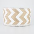 2.5  Faux Burlap Chevron Ribbon: White (10 Yards) Fashion