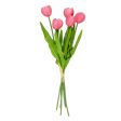 13  Realistic Touch Tulip Bouquet: Hot Pink (5) Supply