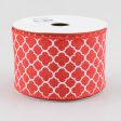 2.5  Quatrefoil Ribbon: Red & White (10 Yards) For Discount