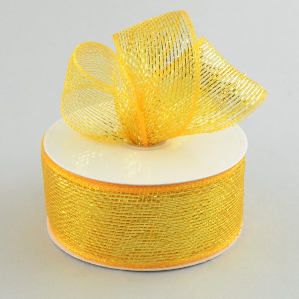 2.5  Poly Deco Mesh Ribbon: Metallic Gold For Discount