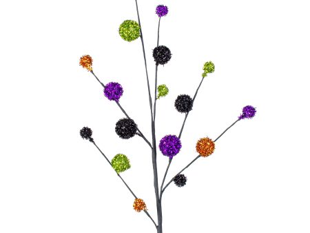 30  Foil Tinsel Ball Spray: Black, Purple, Lime & Orange Online Hot Sale