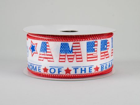 1.5  White Satin America USA Ribbon (10 Yards) Online now